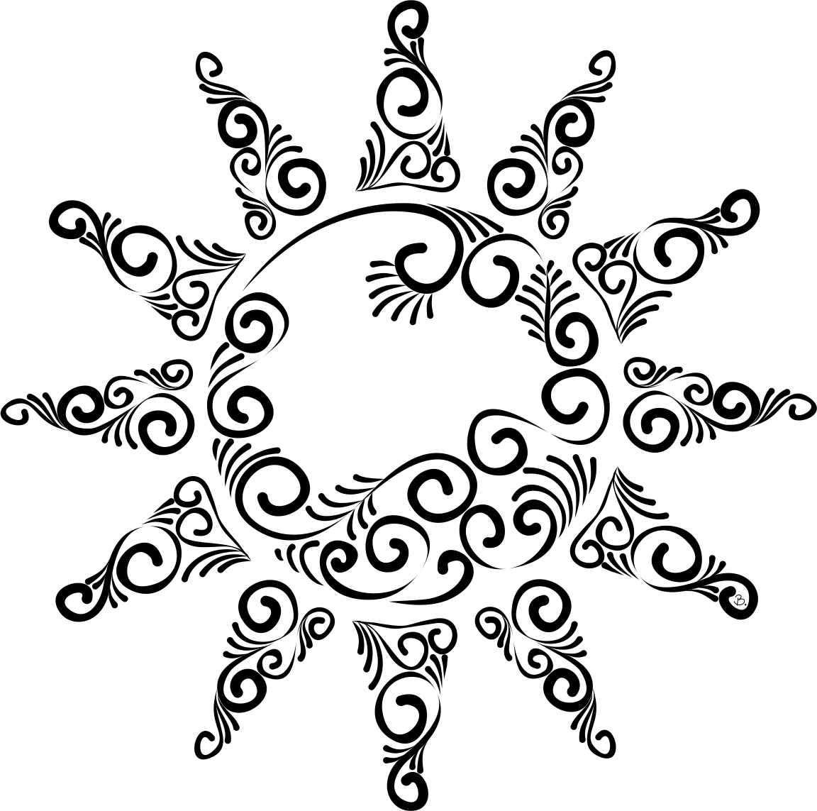 Sun Line Drawing