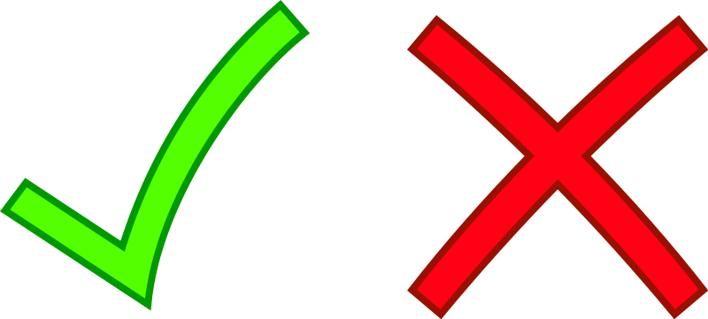 Clipart - check and cross marks
