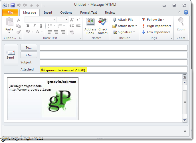 How to Create a Business Card Signature in Outlook 2010