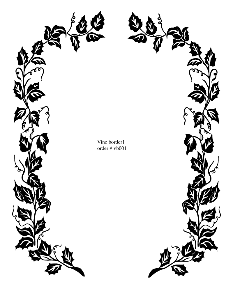 Black And White Border Vine Scrolls - Quoteko.