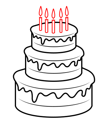 Drawing a cartoon cake