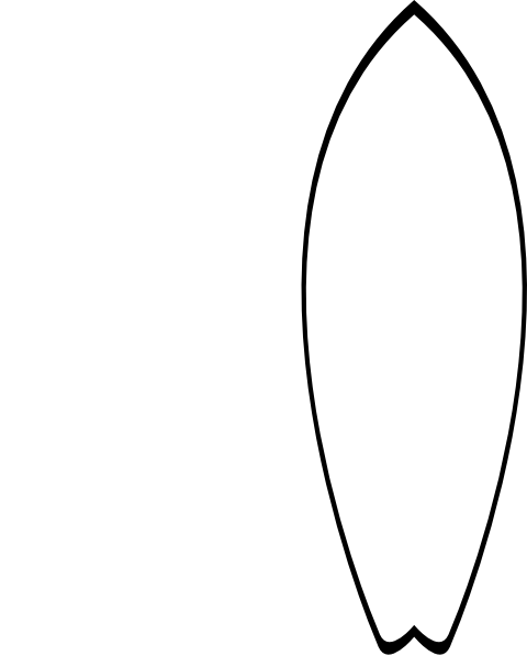 White Surfboard Clip Art - vector clip art online ...