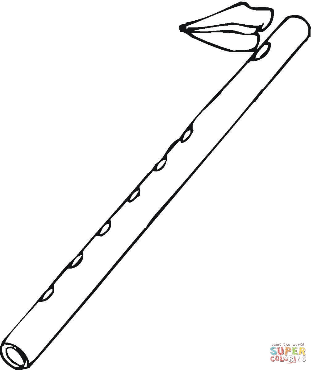 Flute And Lips coloring page | Free Printable Coloring Pages