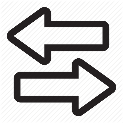 Arrows, directions, east, left, right, share, two, way, west icon ...