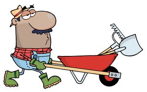 Gardens, Garden tools and Wheelbarrow