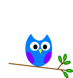 Purple Owl Clip Art Image With Brown Wings