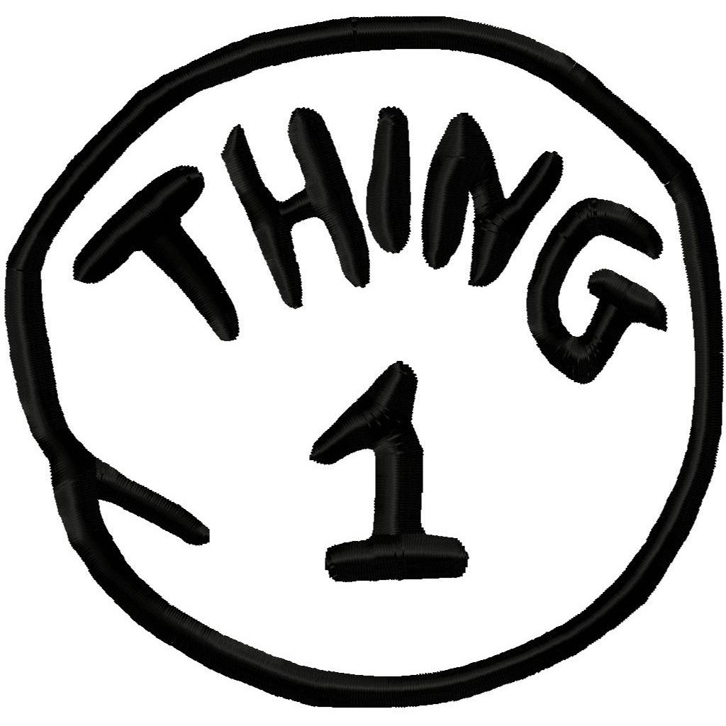 Thing 1 And Thing 2 Black And White Clipart