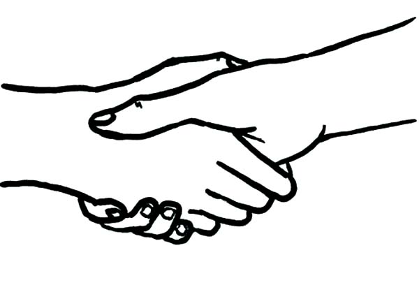 Coloring Page Of Shaking Hands - Google Twit