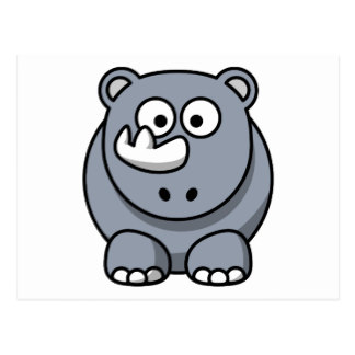 Funny Cartoon Rhino Postcards | Zazzle