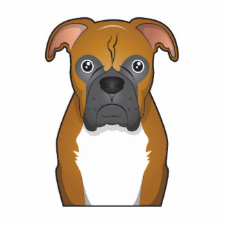 Cartoon Boxer Dog Photo Statuettes, Cutouts &amp; Sculptures | Zazzle