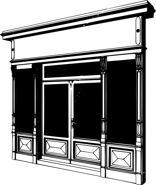 Portal With Two Show Windows clip art Free Vector
