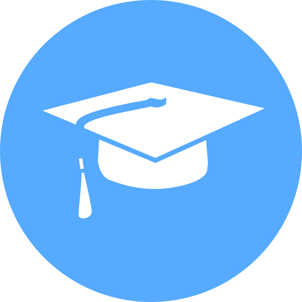 Blue Mortar Board Clip Art - vector clip art online ...
