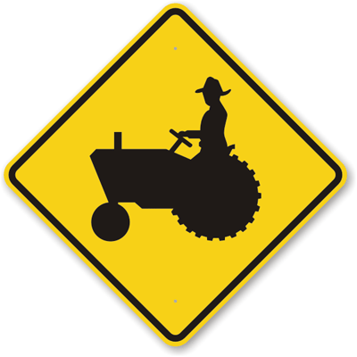 Tractor And Heavy Equipment Crossing Signs