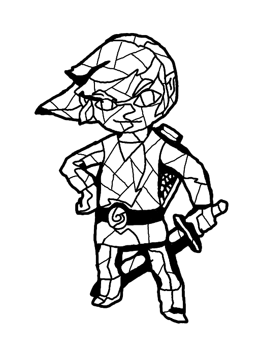 Toon Link Stained Glass Stencil