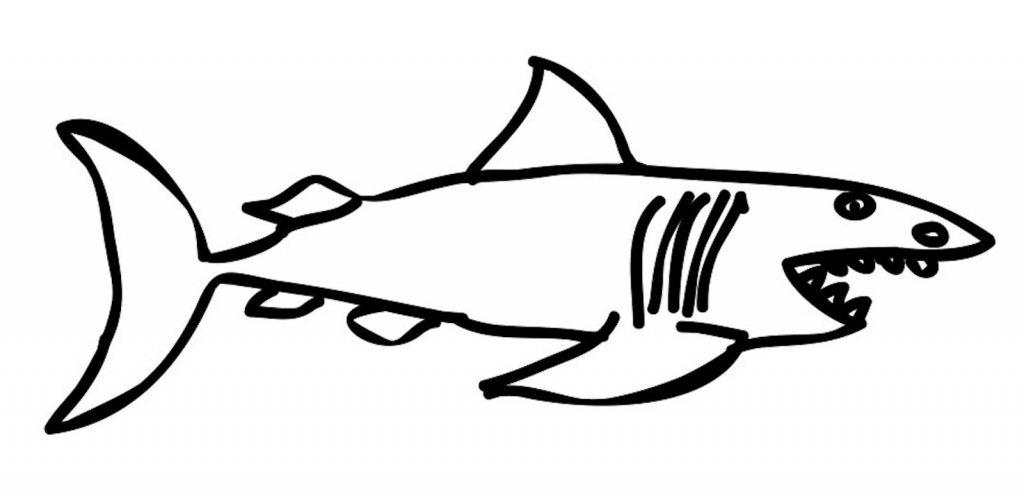 Simple Shark Drawing - Drawing Art Gallery