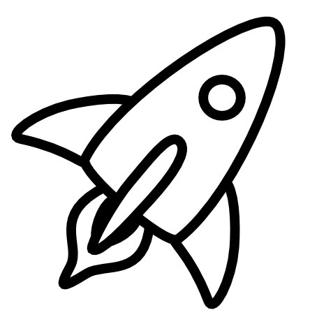 Rocket clipart black and white