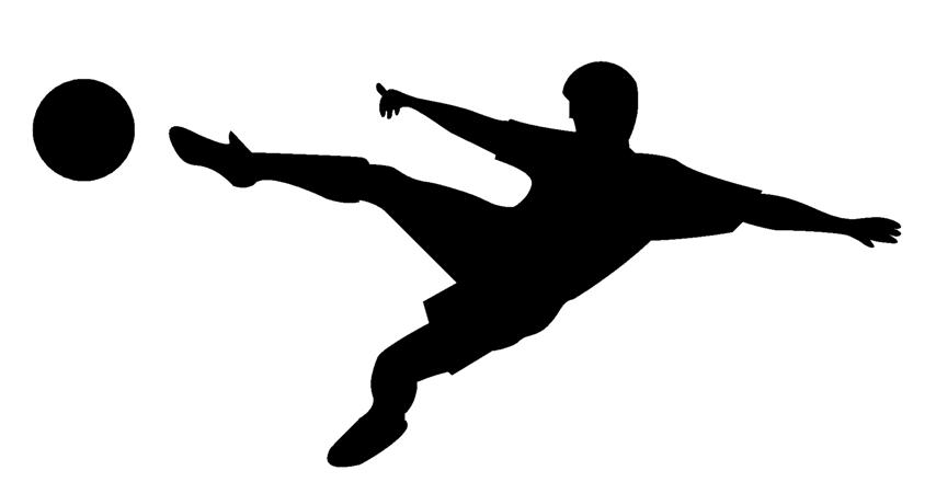 Soccer player silhouette clipart