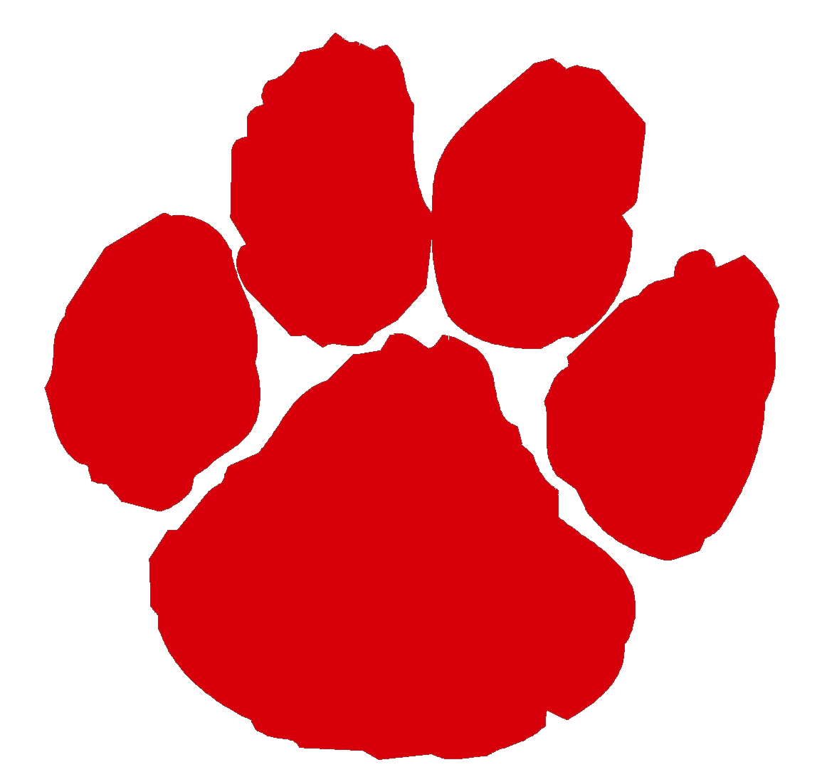 Red paw print clipart