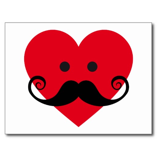 Mustache And Heart Clipart