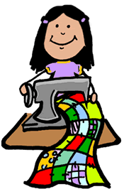 Girl Sewing Quilt Clip Art - Free Clipart Images