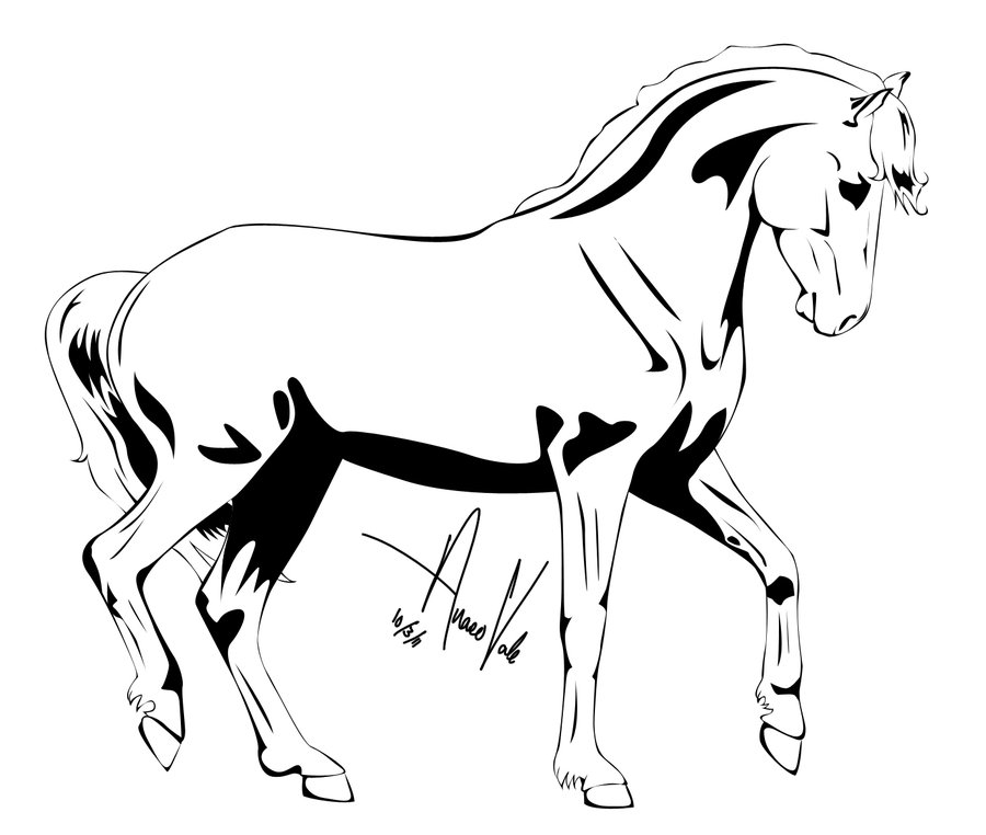 Horse Outline Clip Art Vector Free For Download