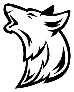 Howling wolf head clipart