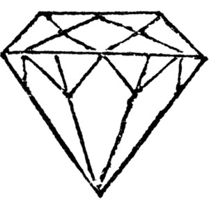 Diamond black and white clipart