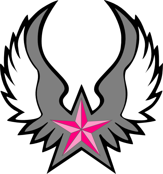 Pink Nautical Star Wings clip art - vector clip art online ...
