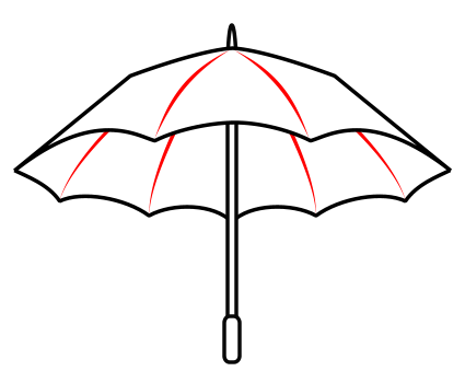 Drawing a cartoon umbrella