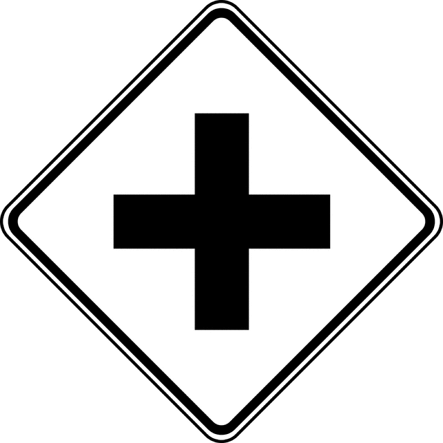 Cross Road, Black and White | ClipArt ETC
