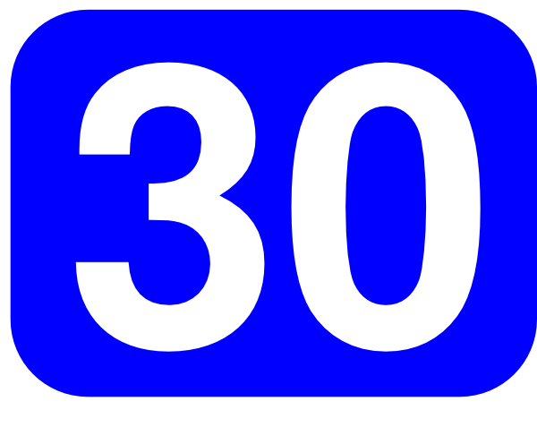 Blue Rounded Rectangle With Number 30 clip art Free Vector