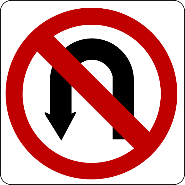 No U Turn Sign clip art Free Vector