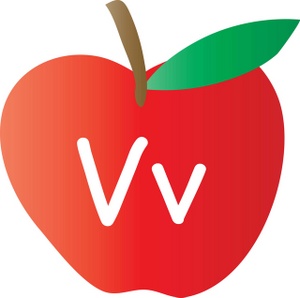 Alphabet Clipart Image - Clip Art Illustration of a Red Apple With ...