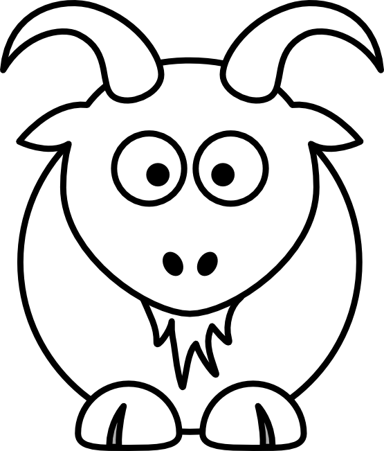Goat Black White Line Art Christmas Xmas Stuffed Animal Coloring ...