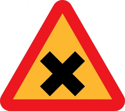 Cross Road Sign clip art vector, free vector graphics