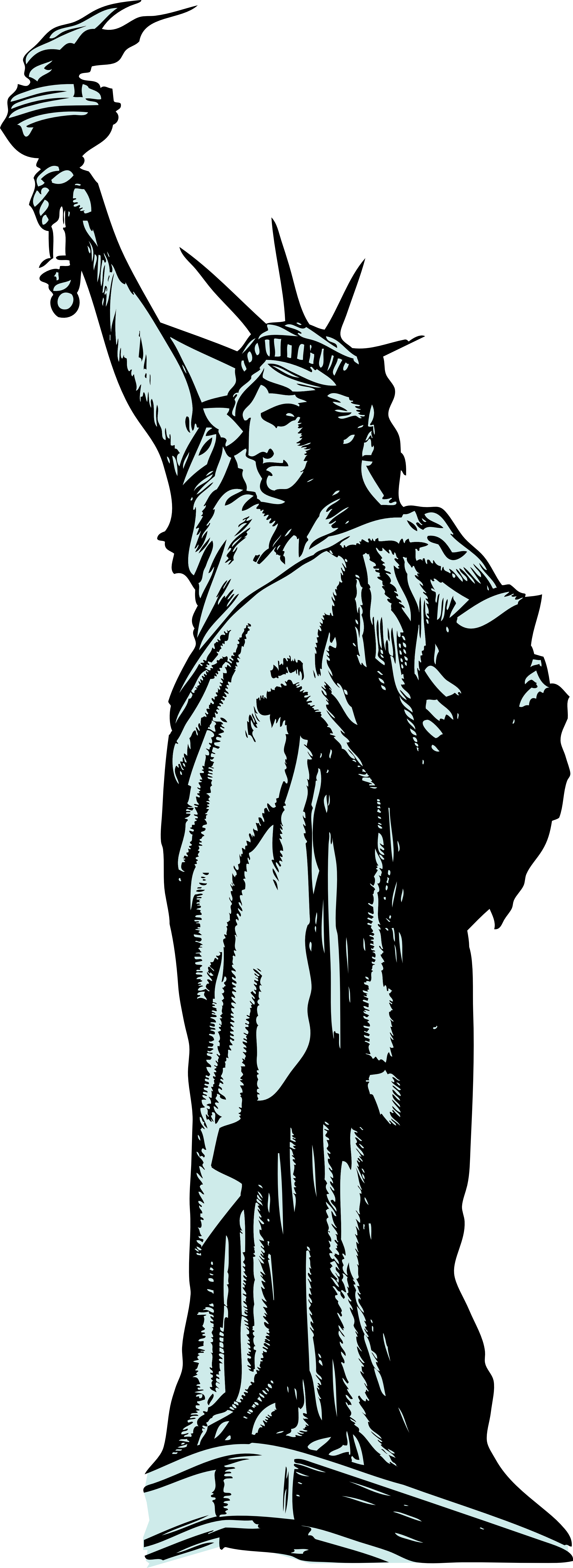 statue of liberty 1 black white line art coloring ...