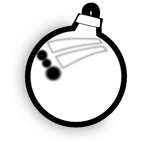 Xmas Ornament Black White Line Art Christmas Holiday Coloring Book ...