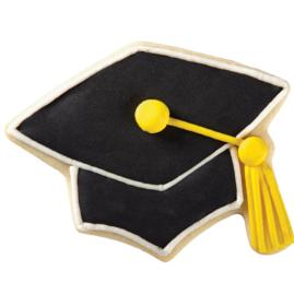 Black Graduation Cap Cookies