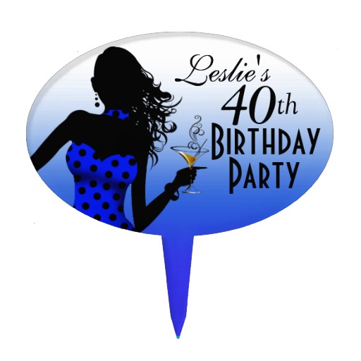 Script Name Personalized 40th Birthday Cake Topper from Zazzle.