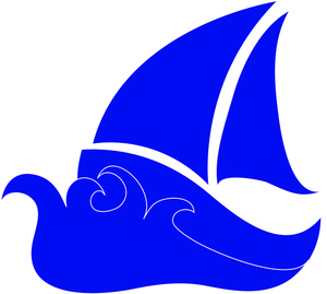 Sailboat Clipart Image - Sailboat Icon Sailing on the Open Seas