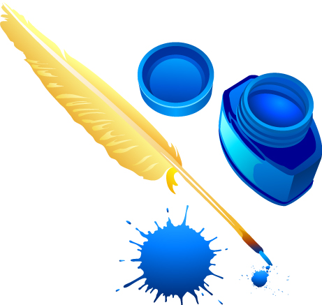 Quill and ink bottle | Free Vector Art Images & Graphics PSD