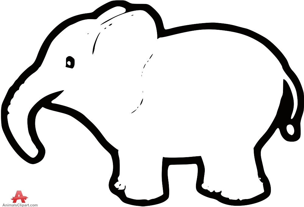 Outline Baby Elephant | Free Clipart Design Download