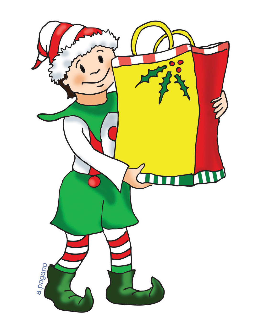 Holiday Family Shopping Clipart