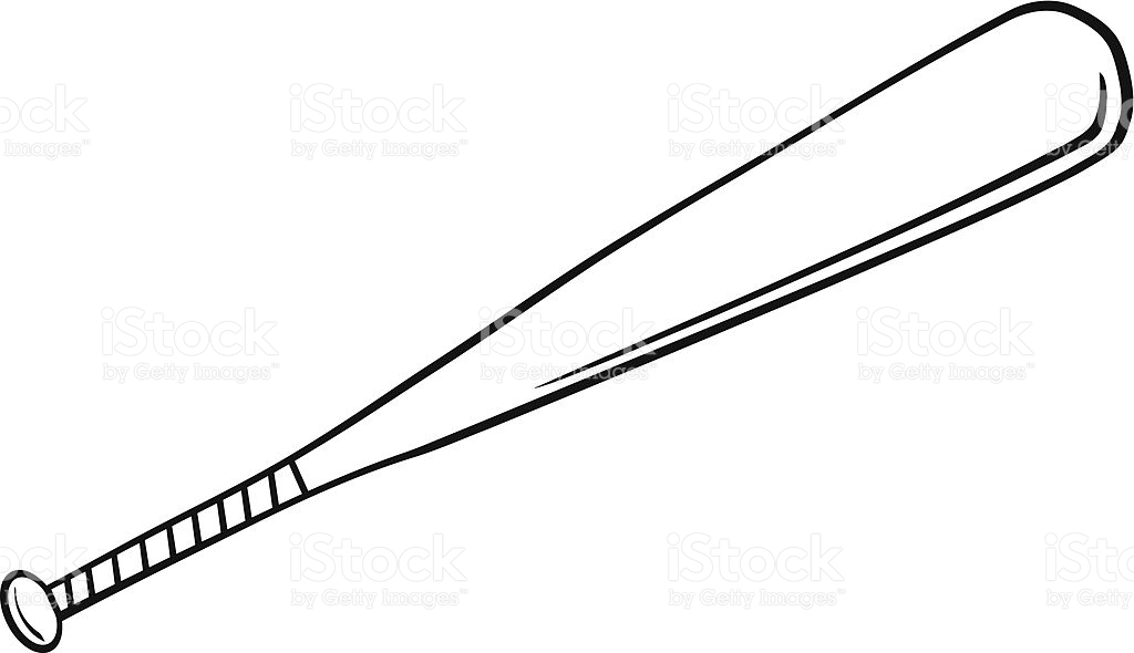 Baseball bat clipart black and white