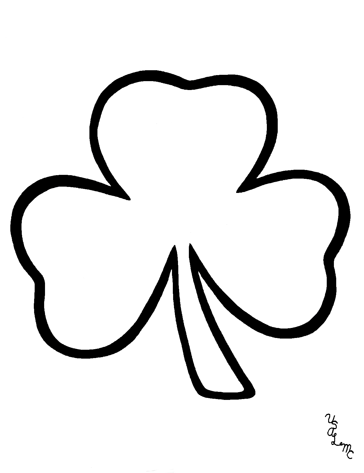Black And White Shamrock Clipart