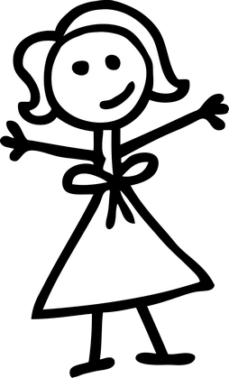 STICK Female Child STICKER DECAL CAR WINDOW FAMILY [md-204 ...