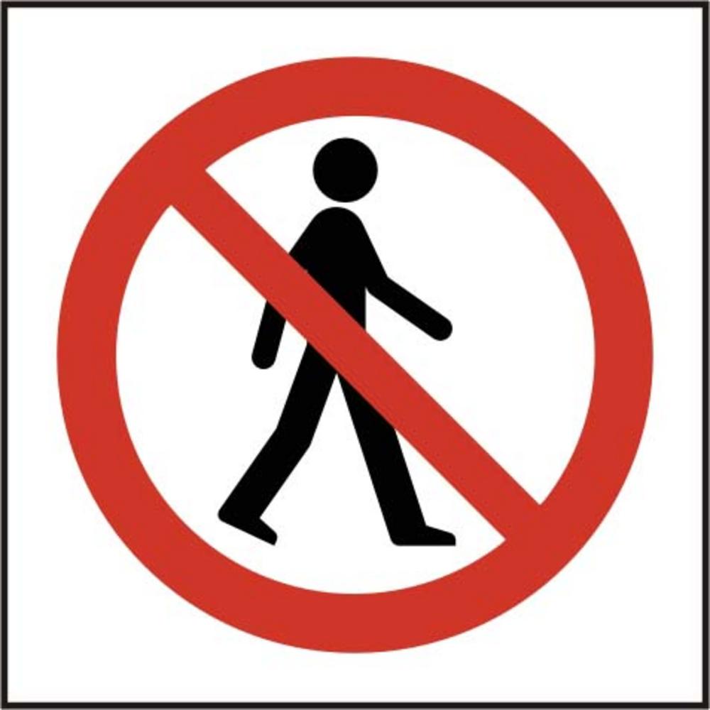 No Thoroughfare Symbol Self Adhesive Vinyl (100 x 100mm) Sign