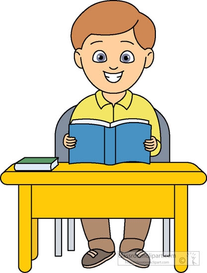 Student Sitting At Desk Clipart