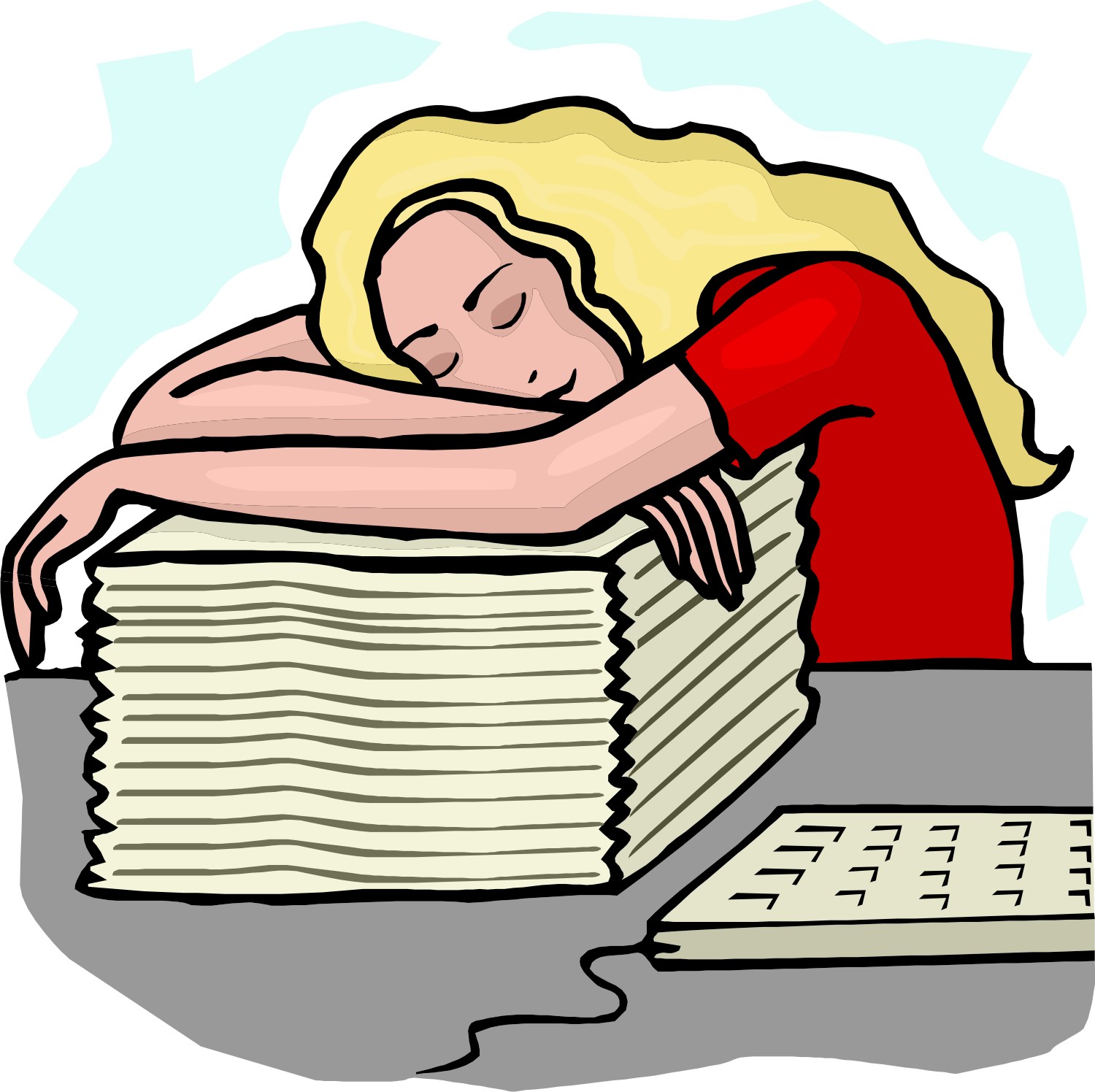 Sleeping In A Desk Clipart