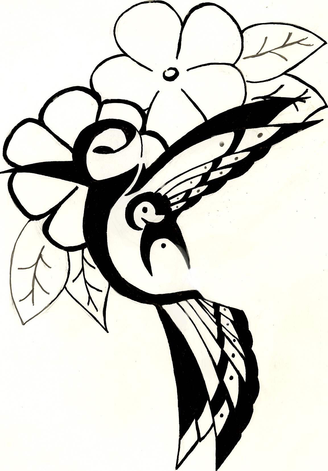 Hummingbird with Flowers by Hanaakari on DeviantArt